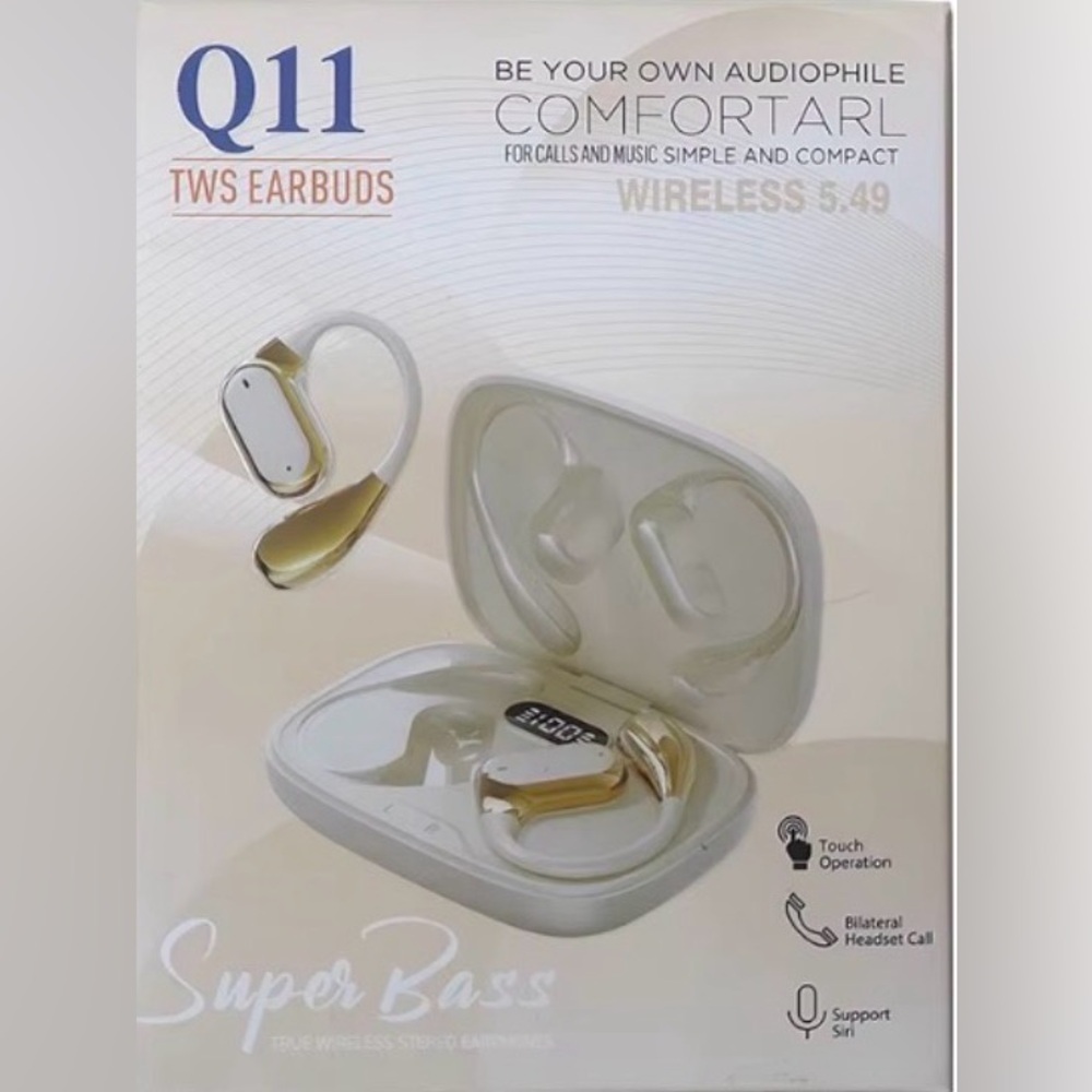 EARBUDS Q11 TWS Earbuds Wireless Earbuds in White and Gold